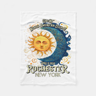 Rochester New York 2024 Total Solar Eclipse April Fleece Blanket