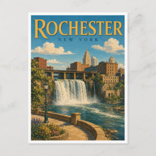 Rochester New York High Falls GeoSaga Postcard