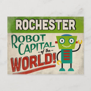 Rochester New York Robot - Funny Vintage Postcard