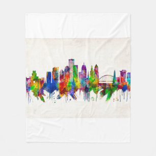 Rochester New York Skyline Fleece Blanket