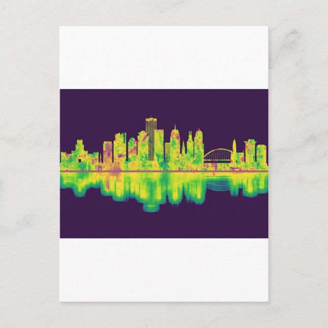Rochester New York Skyline Invitation Postcard (Front)
