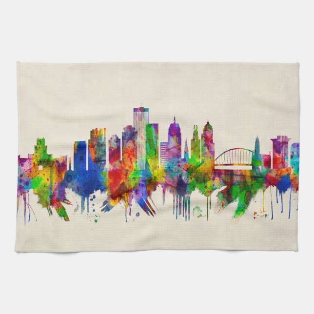 Rochester New York Skyline Tea Towel (Horizontal)