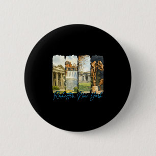 Rochester New York Traveling Brushstroke Souvenir 6 Cm Round Badge