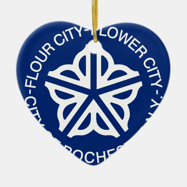 Rochester, New York, United States Ceramic Tree Decoration (Front)