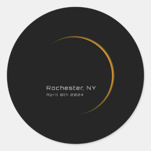 Rochester Total Solar Eclipse 2024 Classic Round Sticker
