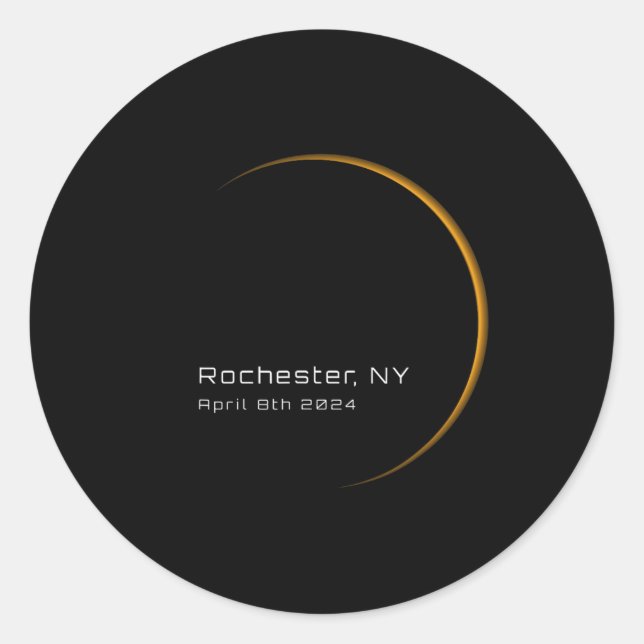 Rochester Total Solar Eclipse 2024  Classic Round Sticker (Front)
