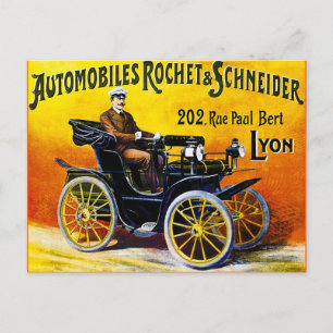 Rochet and Schneider Automobiles - Vintage Ad Postcard