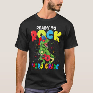 Rock 3rd Grade Dinosaur Boys Back To School T-Shirt
