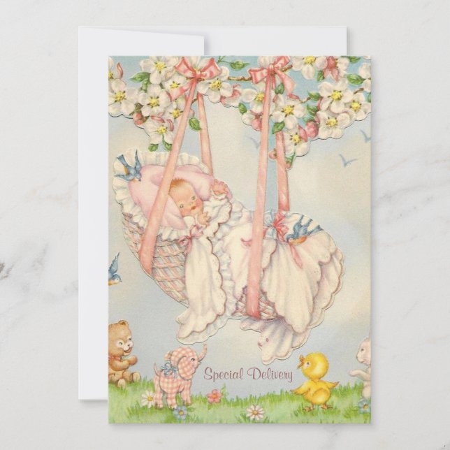 Rock-a-by Baby Birth Announcement (Front)