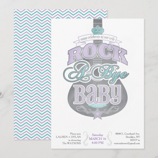 *Rock A Bye* Baby Shower Invitation (Front/Back)