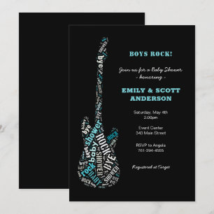 Rock-a-bye Guitar Baby Shower invitation