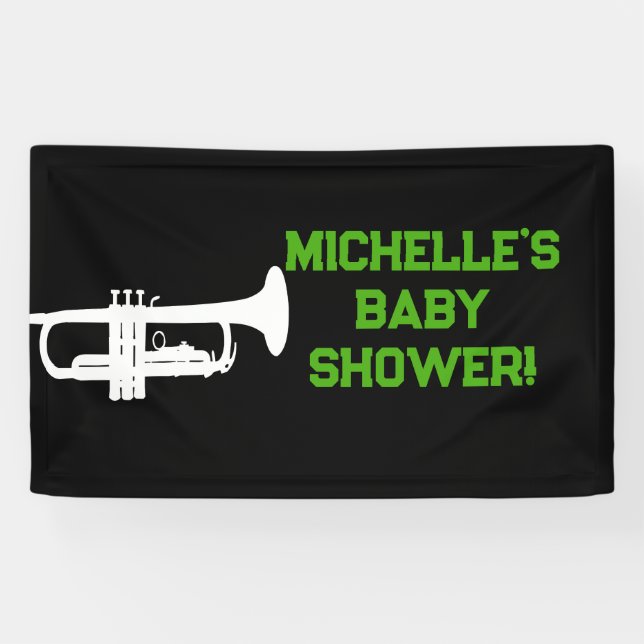 Rock a Bye Rock Star Guitar Baby Shower Banner (Horizontal)