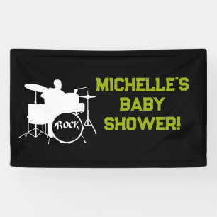 Rock a Bye Rock Star Guitar Baby Shower Banner