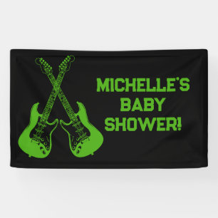 Rock a Bye Rock Star Guitar Baby Shower Banner