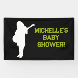 Rock a Bye Rock Star Guitar Baby Shower Banner