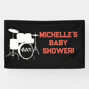 Rock a Bye Rock Star Guitar Baby Shower Banner