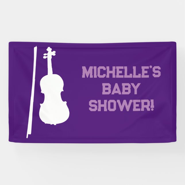 Rock a Bye Rock Star Guitar Baby Shower Banner (Horizontal)