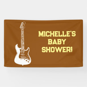 Rock a Bye Rock Star Guitar Baby Shower Banner