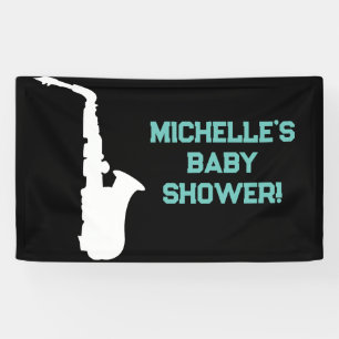 Rock a Bye Rock Star Guitar Baby Shower Banner