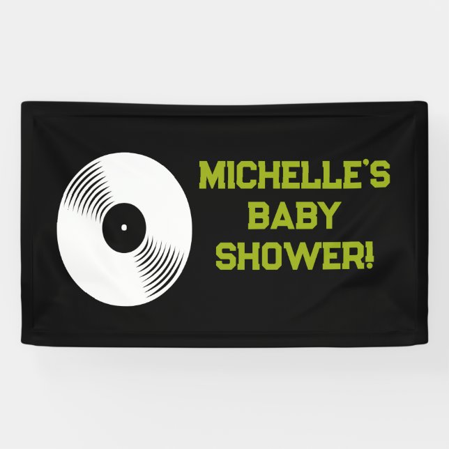 Rock a Bye Rock Star Guitar Baby Shower Banner (Horizontal)