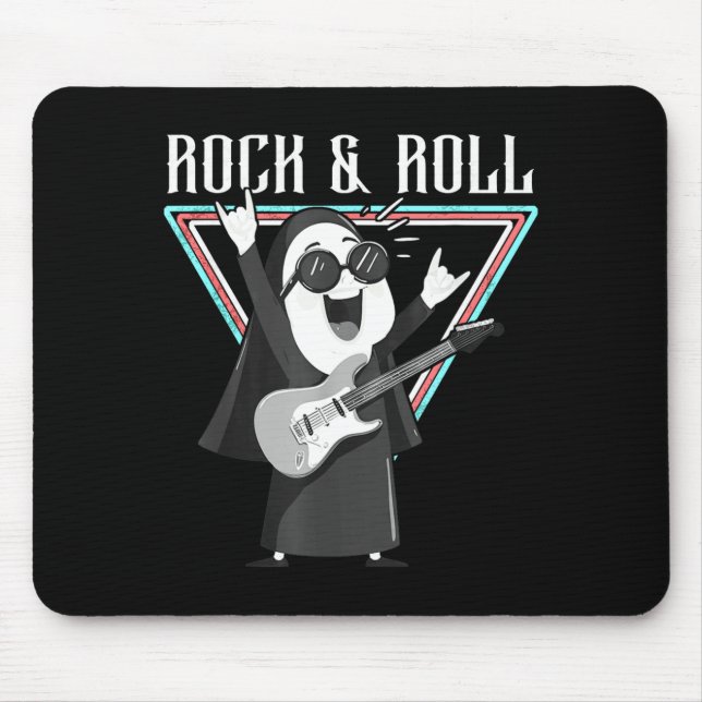 Rock &amp; Roll Fun Graphic Illustration  Mouse Mat (Front)