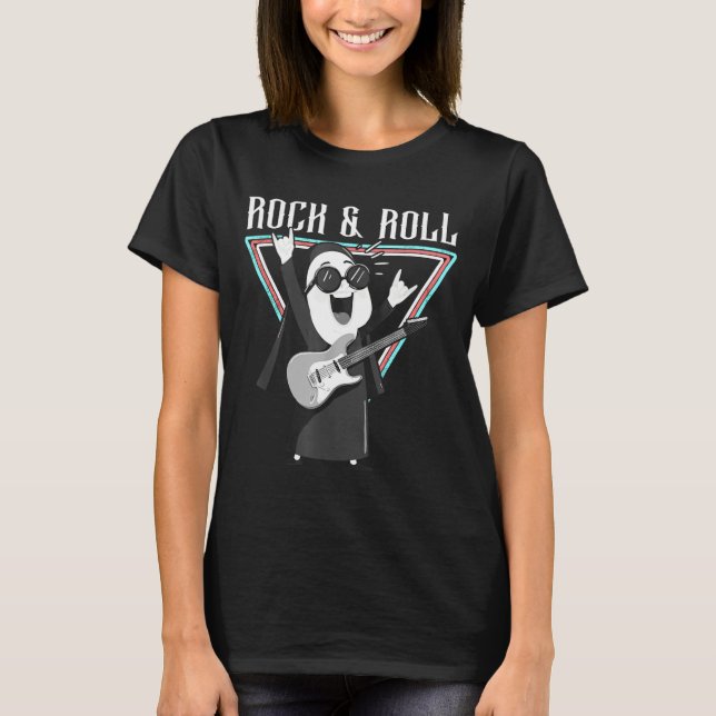 Rock &amp; Roll Fun Graphic Illustration  T-Shirt (Front)