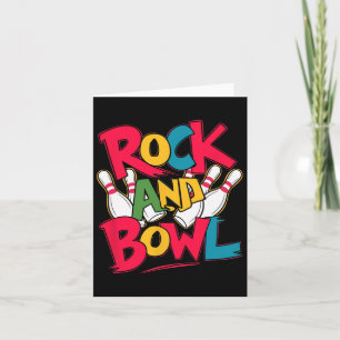 Rock And Bowl Men Women Players Ten Pin Bowling Card