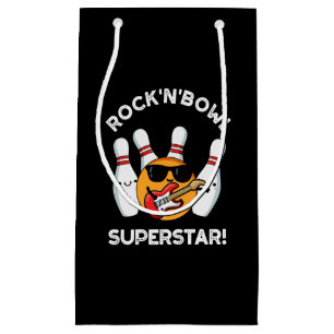 Rock And Bowl Superstar Funny Bowling Pun Dark BG Small Gift Bag