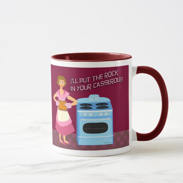 Rock and Casserole Kitsch Fun Retro Humour Mug (Right)