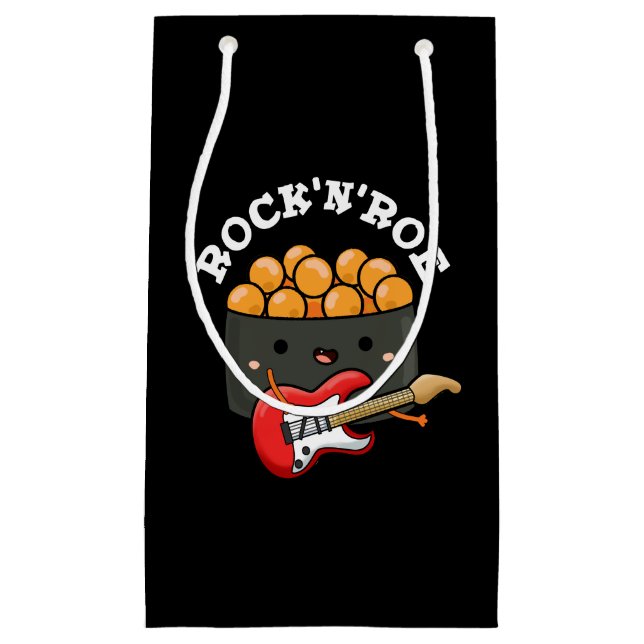 Rock And Roe Funny Sushi Pun Dark BG Small Gift Bag (Front)