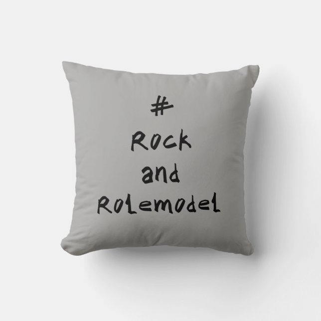 # Rock and Rolemodel - Black. Cushion (Front)