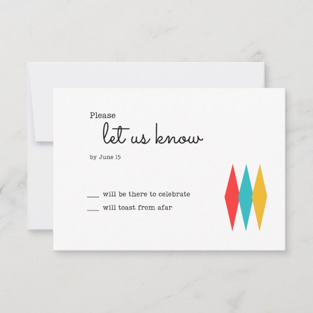 Rock and Roll 1950s Style Wedding RSVP Card (Front)