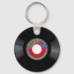 Rock and Roll 45 rpm Record Key Ring