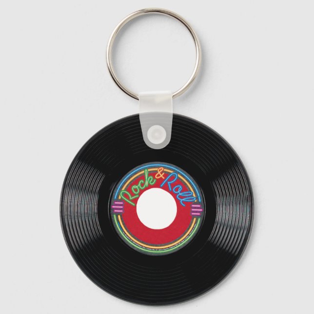 Rock and Roll 45 rpm Record Key Ring (Front)