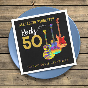 Rock and Roll 50th Birthday Party Napkin