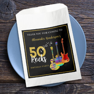 Rock and Roll 50th Birthday Party Thank You Favour Bags