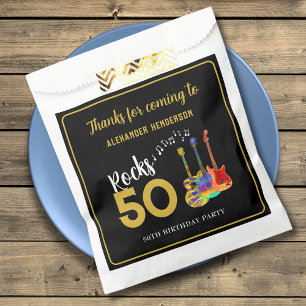 Rock and Roll 50th Birthday Party Thank You Favour Bags