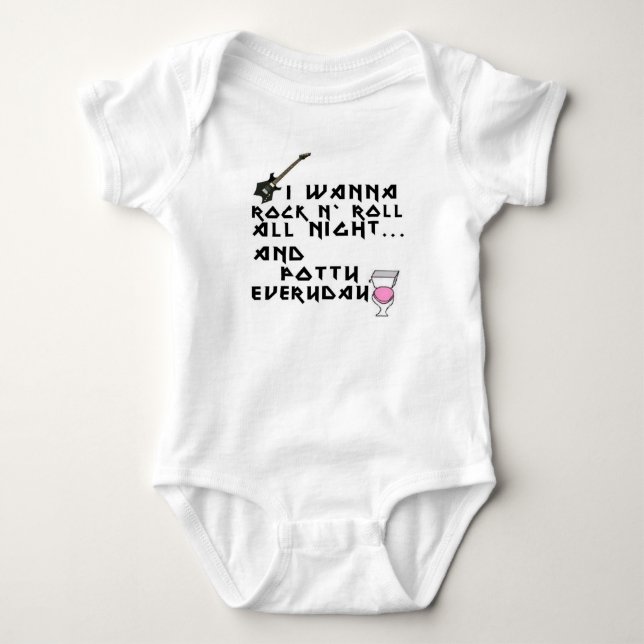 Rock and roll all night baby bodysuit (Front)