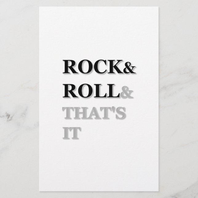 Rock and Roll And That's It Stationery (Front)