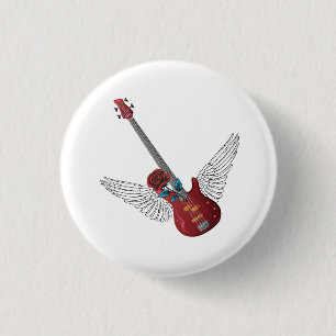 Rock and Roll Angel Bass 3 Cm Round Badge
