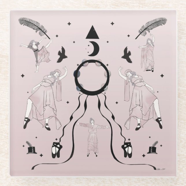 Rock and Roll Balleriina II  Glass Coaster (Front)