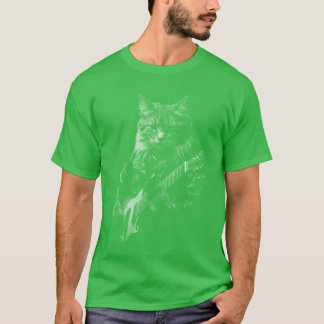 Rock And Roll Band Rock Cat Playing Guitar Funny G T-Shirt