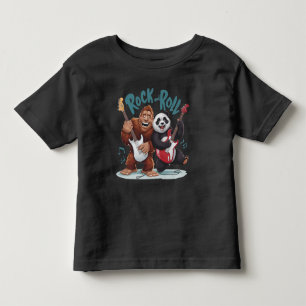 Rock And Roll BigFoot And Panda Jam Session Toddler T-Shirt
