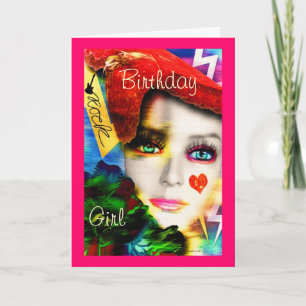 Rock and Roll Birthday Girl Card