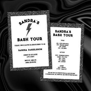 Rock and Roll Black Bach Tour Bachelorette Weekend Invitation