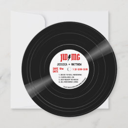 Rock and Roll Bolt Vinyl White Save The Date