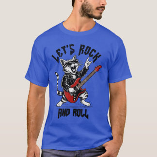 Rock and Roll Cat Guitarist Vintage RockRoll Cat G T-Shirt