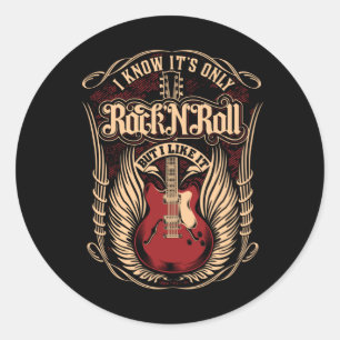 ROCK AND ROLL CLASSIC ROUND STICKER