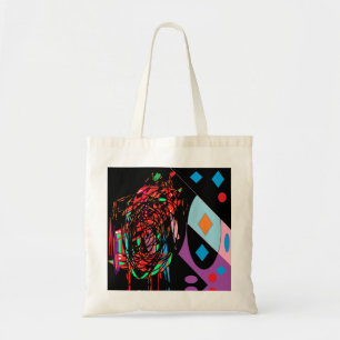 Rock and roll design on a tote bag for shopping