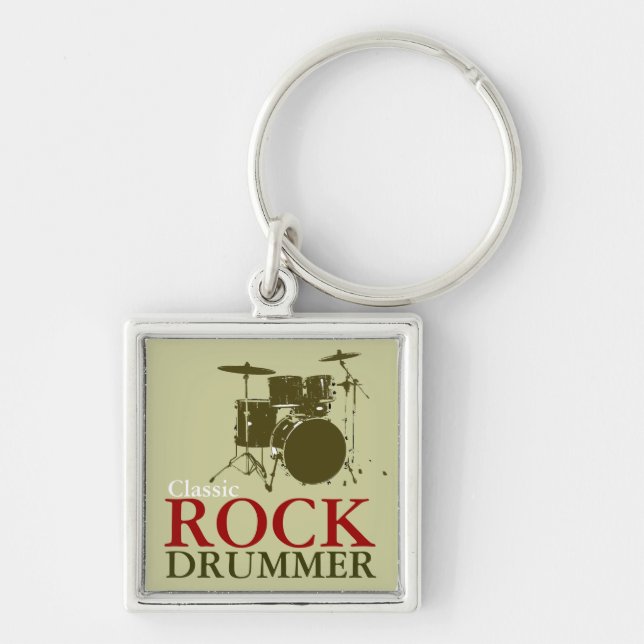 rock and roll drummer key ring (Front)